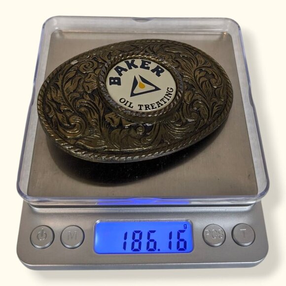 Vintage Baker Oil Treating Brass Belt Buckle - Picture 8 of 8